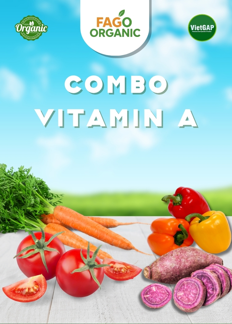 Combo Vitamin A (Cà Rốt, Ớt Chuông, Cà Chua, Khoai Lang Tím)